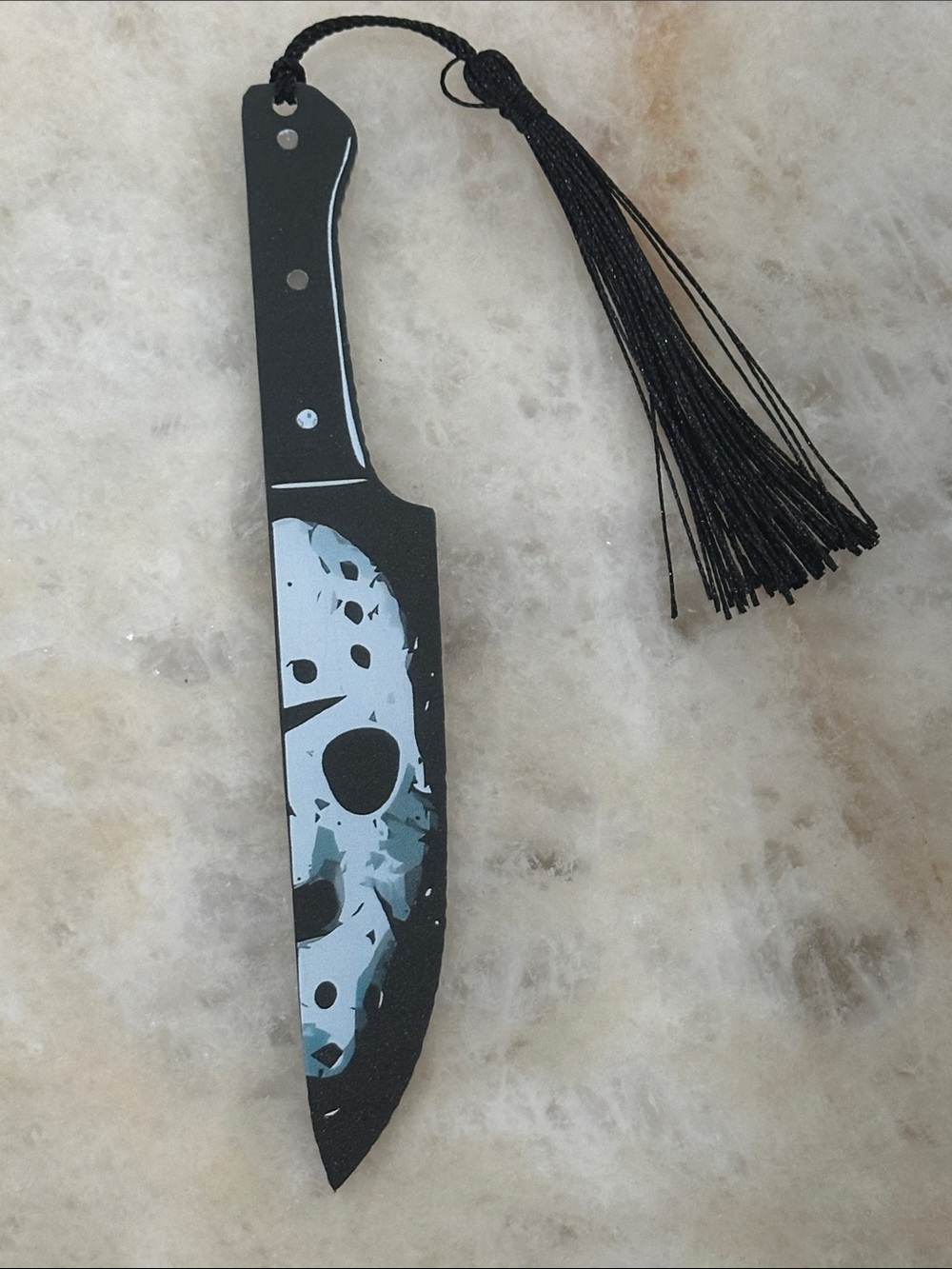 Black Decorative Jason Voorhees Knife Bookmark with Black Tassel